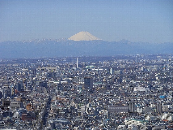 パークハイアット東京からの富士山の眺め