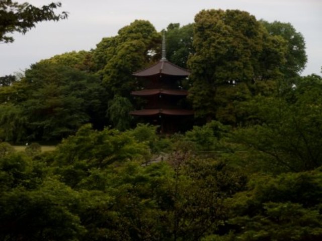 椿山荘　竹林寺の三重塔